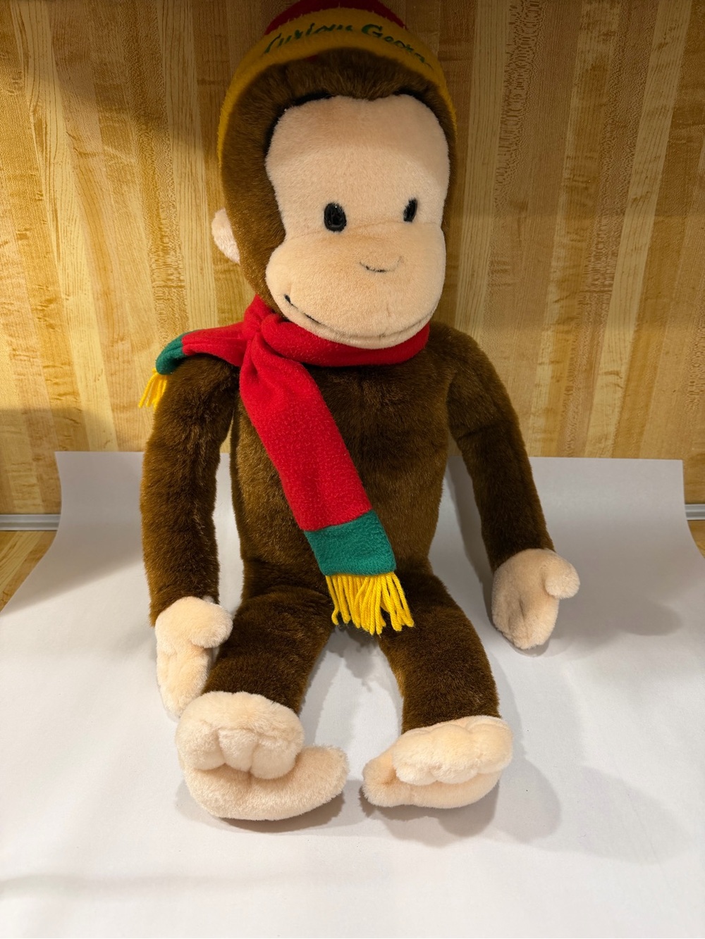 Macy's Curious George Large Plush Monkey Hat Scarf Toy RARE